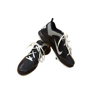 Nike Swoosh Air Show Elite 2 Baseball Shoes Metal Cleats Mens 13 Black White